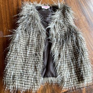Faux Fur vest raccoon kids